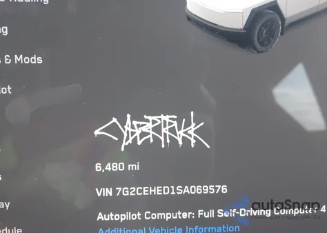 2025 Tesla Cybertruck All-Wheel Drive from USA, damaged, VIN 7G2CEHED1SA069576